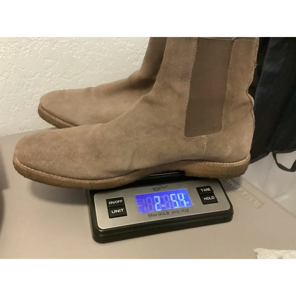AllSaints Chelsea Boots Mens 42 / 11 Taupe Brown Suede Crepe Sole Rhett Slip-on